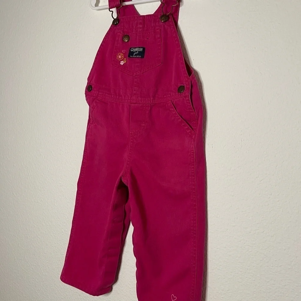 OshKosh B’gosh Vintage Embroidered pink Overalls